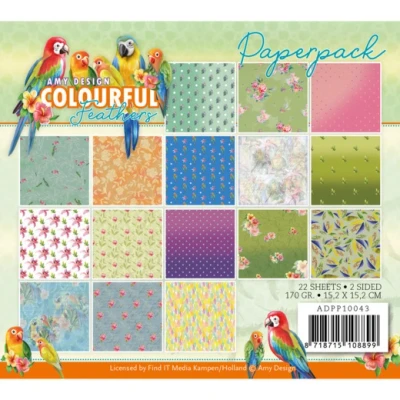 Afbeelding van Paperpack Amy Design Colourful Feathers