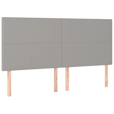 Afbeelding van vidaXL Hoofdborden 4 st 90x5x78/88 cm stof lichtgrijs