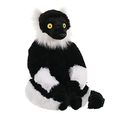 Afbeelding van Wild Republic lemure Nero Bianco, Cuddlekins Coccolone pluche, regali voor kinderen, 30 cm, CK Vari, zwart en wit, lemuren aap, 12230
