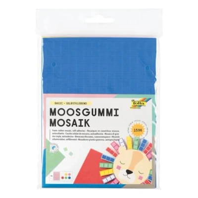 Afbeelding van folia 2364 Mozaïek van schuimrubber, zelfklevend, 6 vellen, ca. 15 x 20 cm, 2 mm dik, verschillende kleuren, voor veelzijdig knutselwerk