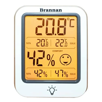 Afbeelding van Digitale thermometer voor binnen met nauwkeurige hygrometer kamertemperatuur, maximale opname, lcd display, thuis, kantoor, kinderkamer, kas