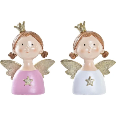 Afbeelding van Kerstversiering DKD Home Decor Hars Engel (9 x 5 12 cm) (2 Stuks)