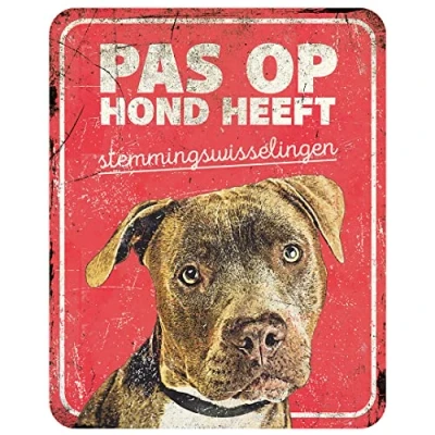 Afbeelding van D&amp;d Home Waakbord Hond Waarschuwingsbord Stafford Nl 25x20x0,3cm Rood 1st