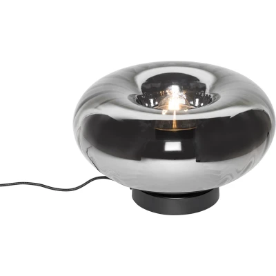Afbeelding van QAZQA Art Deco tafellamp zwart met smoke glas Ayesha