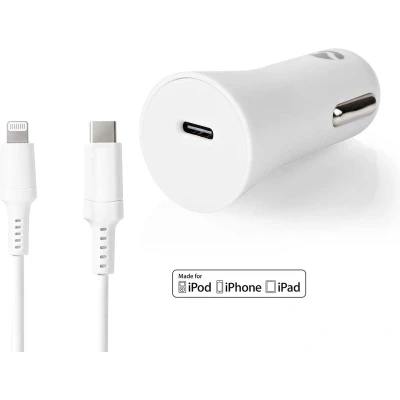 Afbeelding van Nedis Ccpdl20W111Wt Autolader 1,67 A / 2,22 3,0 Outputs: 1 Poorttype: Usb C&amp;Trade; Lightning 8