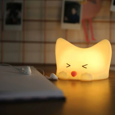 Afbeelding van MegaLight Nachtlampje Kinderen zonder kleine onderdelen dimbaar RGB Kleur Soundeffect Nachtverlichting voor Touch Catty Cat
