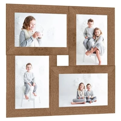 Afbeelding van Fotolijst voor 4x(13x18 cm) foto MDF lichtbruin
