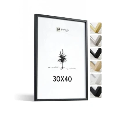 Afbeelding van Heimlich® Hoogwaardige zwarte houten fotolijst 30 x 40 cm met onbreekbaar acrylglas ideaal voor kamerdecoratie Forever