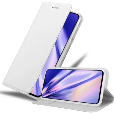 Afbeelding van Cadorabo Hoesje geschikt voor Samsung Galaxy A90 5G in CLASSY ZILVER Beschermhoes met magnetische sluiting, standfunctie en kaartvakje Book Case Cover Etui