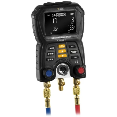 Afbeelding van PCE Instruments HVAC 10 Drukverschilmeter Druk, Temperatuur 1 60 bar Met temperatuurmeting, Externe sensor
