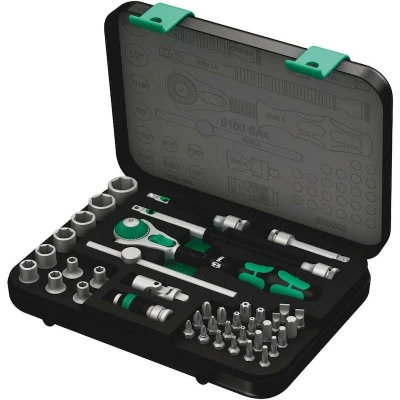 Afbeelding van Wera 8100 SA 4 Zyklop 05003535001 Dopsleutelset Inch 1/4 (6.3 mm) 41 delig