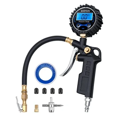 Afbeelding van AstroAI Medidor de Presión Llantas 250 PSI Neumáticos, Manómetro Digital Aire Alta Preciso Pantalla con Luz Manguera (GEEN Funciona en Válvulas Presta)