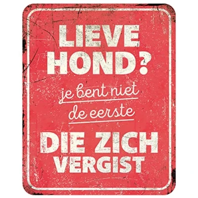Afbeelding van D&amp;d Home Waakbord Hond Waarschuwingsbord General 1 Nl 25x20x0,3cm Rood 1st