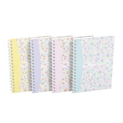 Image de OXFORD Floral bloc note A6 quadrillé 5mm 50 fls couverture et carton souple 4 décors assortis