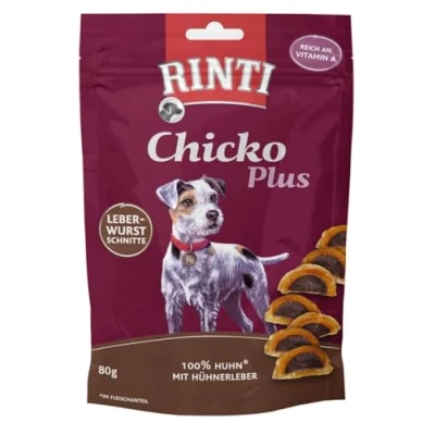 Afbeelding van 80g Chicko Plus Leverworstplakjes RINTI Hondensnacks