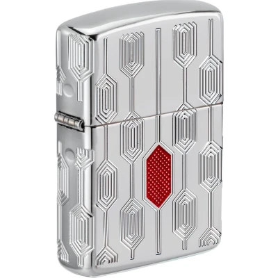 Afbeelding van ZIPPO Armor Case 60006150 etui gepolijst met 8 zijdige epoxy inleg diep gegraveerd