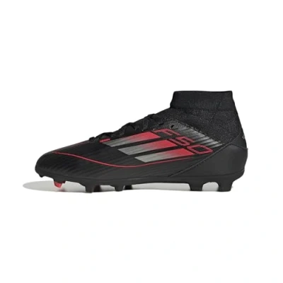 Afbeelding van adidas Performance F50 League MID Unisex Voetbalschoenen met kunststof noppen voor kinderen, Maat: 33, Core black/iron met/lucid red