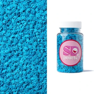 Afbeelding van SD Pearls 20 blikjes eetbare suiker voor cake (sneeuwvlokken, donkerblauw, 75 g)