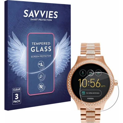 Afbeelding van Savvies Glas Screenprotector voor Fossil Q Venture / (3.Gen) Gehard Beschermglas 9H (3 Stuks)