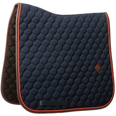 Afbeelding van Zadeldoek onion quilt leer neon dressuur marine FULL