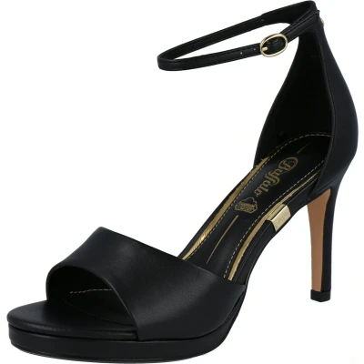 Afbeelding van Buffalo Ronja Sandalen met hoge hak, Dames, Maat: 41, Black Hoogwaardig imitatieleer