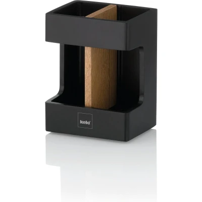 Afbeelding van Tandenborstelhouder, Hout, Zwart Kela Cube