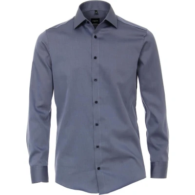 Afbeelding van VENTI modern fit overhemd twill grijsblauw Strijkvriendelijk Boordmaat: 40