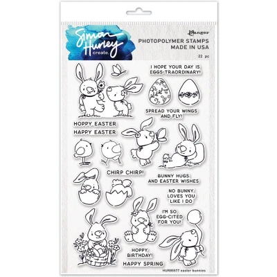 Afbeelding van Ranger SH Clearstamps 6 x 9 easter bunnies HUR85577 Simon Hurley (02 24)