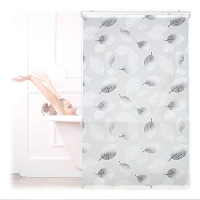 Afbeelding van relaxdays douchegordijn transparant doucherolgordijn 240 cm rolgordijn douche wit 100x240cm