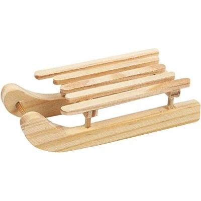 Afbeelding van Creotime Houten Slee 6,5 X 2,5 Cm Blank 2 Stuks