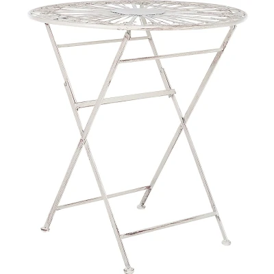 Afbeelding van Beliani SCAFA Tuintafel Wit IJzer