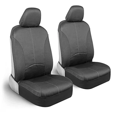 Afbeelding van Motor Trend SpillGuard Waterdichte stoelhoezen voor voorstoelen, grijze naden Duurzame neopreen autostoelbescherming, eenvoudig te installeren, binnenhoezen auto&#039;s,
