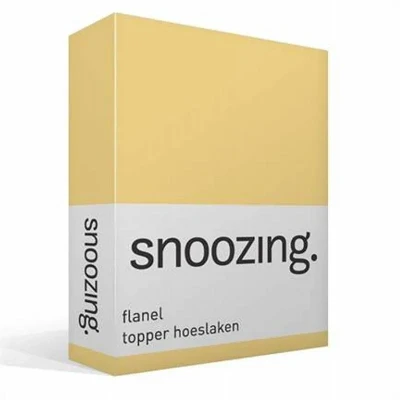 Afbeelding van Snoozing Flanel Hoeslaken Topper Lits jumeaux 160x210/220 cm Geel