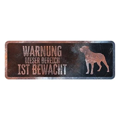 Afbeelding van D&amp;d Home Waakbord Hond Waarschuwingsbord Rottweiler Duits 40x13x0,3cm Meerkleurig 1st