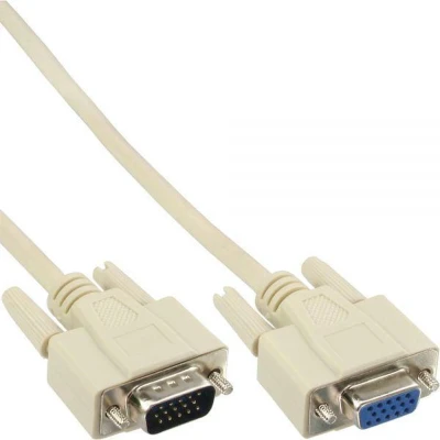 Afbeelding van VGA monitor verlengkabel CCS aders / beige 1,8 meter