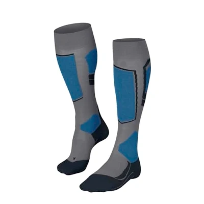 Afbeelding van FALKE SK4 anti blaren, zweet merinowol wintersportsokken heren grijs Maat 42 43