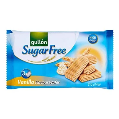 Afbeelding van Gullon Suikervrije wafelkoekjes met vanillesmaak, 6 verpakkingen van 210 g