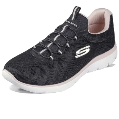 Afbeelding van Skechers Baskets Summits Artistry Chic pour femme, Bordure en maille noire rose clair, 40.5 EU