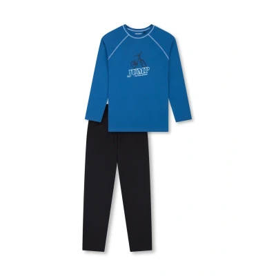 Afbeelding van Schiesser SET Pyjama, Heren, Maat: 176, Blau