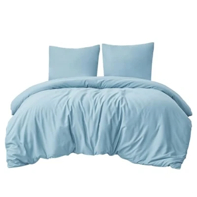 Afbeelding van Aisbo Beddengoedset 200x220 lichtblauw super flexibele ademende microvezel 1 quilt cover en 2 kussenslopen 80x80
