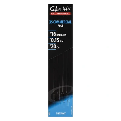 Afbeelding van Gamakatsu Pro Commercial Coarse XS Pole 20cm Barbless (8 pcs) Maat : haak 16 0.15mm