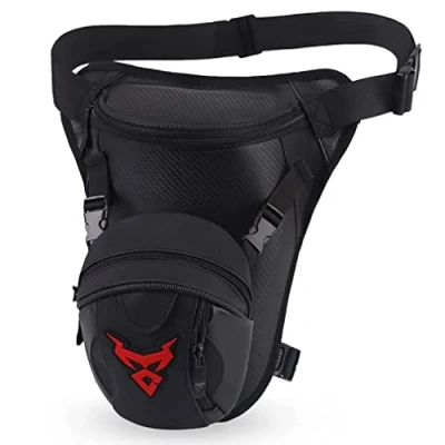 Afbeelding van Xieben Multifunctionele heuptas voor motorfiets, outdoor, dames en heren, reizen, kamperen, paardrijden, fietsen, vissen, jagen, wandelen, #11Zwart Rood