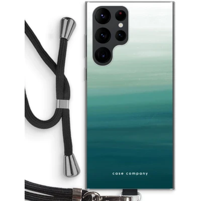 Afbeelding van Case Company® hoesje met Koord geschikt voor Samsung Galaxy S22 Ultra Ocean Telefoonhoesje Zwart Bescherming aan alle Kanten en Over de Schermrand
