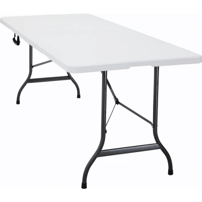 Afbeelding van Tuintafel Wit Kunststof 220x70x72cm Opvouwbaar
