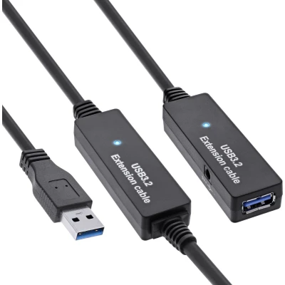 Afbeelding van InLine actieve USB naar verlengkabel externe voedingsadapter USB3.0 tot 0,9A 20 meter