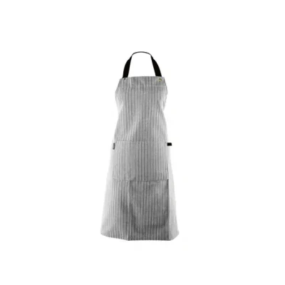 Afbeelding van ZICZAC Schort VENTON Polykatoen functioneel voorzak, gestreept design, extra lange linten 68x85 cm Zwart