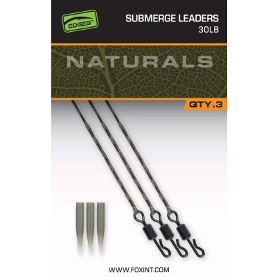 Image de Fox Naturals Submerged Leaders 30lb (3 pcs) Bas de ligne carpe