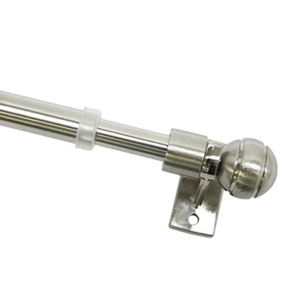 Image de Gardinia Barre de rideaux cylindrique en MÃ tal ran, longueur rÃ glable 80 Ã 140 cm, avec 2 accroches incluses Ø