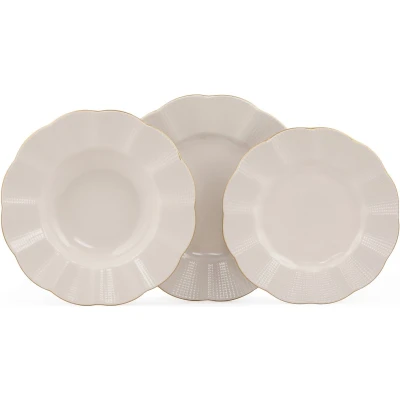 Afbeelding van Asir Dinerset (18 delig) Wit &amp; Goud 22 x 2 cm