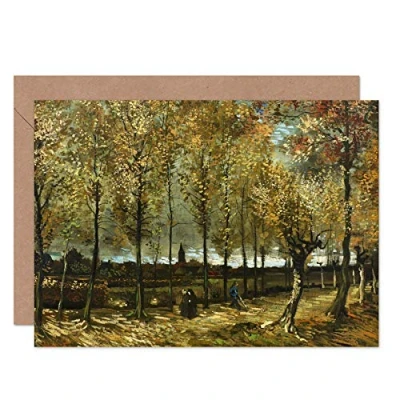 Afbeelding van Vincent Van Gogh Popplars Wenskaart met envelop